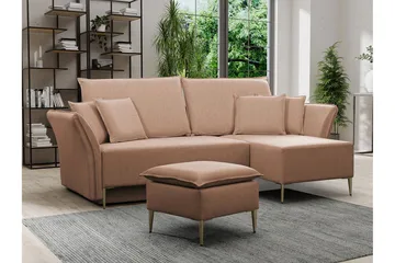 Staffin 3-sits Hörnbäddsoffa Pink - Möbler - Soffa - Bäddsoffa - Bäddsoffa divan