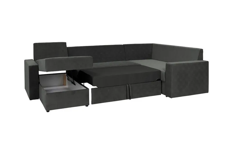 Staffin 4-sits Hörnbäddsoffa Dark grey - Möbler - Soffa - Bäddsoffa - Hörnbäddsoffa