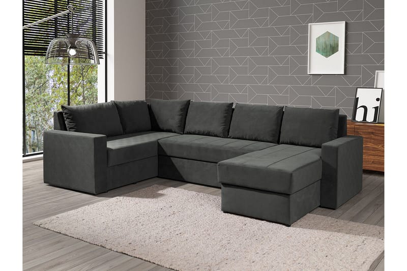 Staffin 4-sits Hörnbäddsoffa Dark grey - Möbler - Soffa - Bäddsoffa - Hörnbäddsoffa