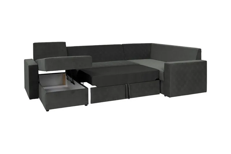 Staffin 4-sits Hörnbäddsoffa Dark grey - Möbler - Soffa - Bäddsoffa - Hörnbäddsoffa