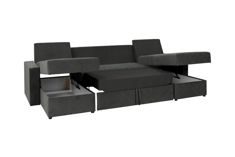 Staffin 4-sits Hörnbäddsoffa Dark grey - Möbler - Soffa - Bäddsoffa - Hörnbäddsoffa