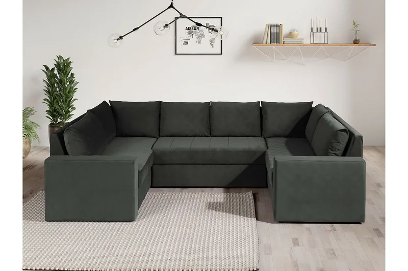 Staffin 4-sits Hörnbäddsoffa Dark grey - Möbler - Soffa - Bäddsoffa - Hörnbäddsoffa
