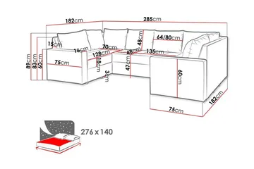 Staffin 4-sits Hörnbäddsoffa Light grey/Dark grey - Möbler - Soffa - Bäddsoffa - Hörnbäddsoffa