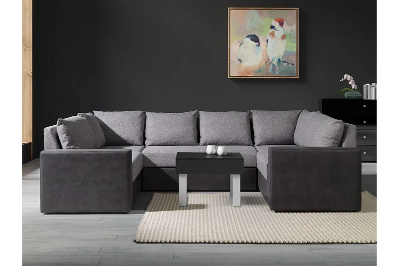 Staffin 4-sits Hörnbäddsoffa Light grey/Dark grey - Möbler - Soffa - Bäddsoffa - Hörnbäddsoffa