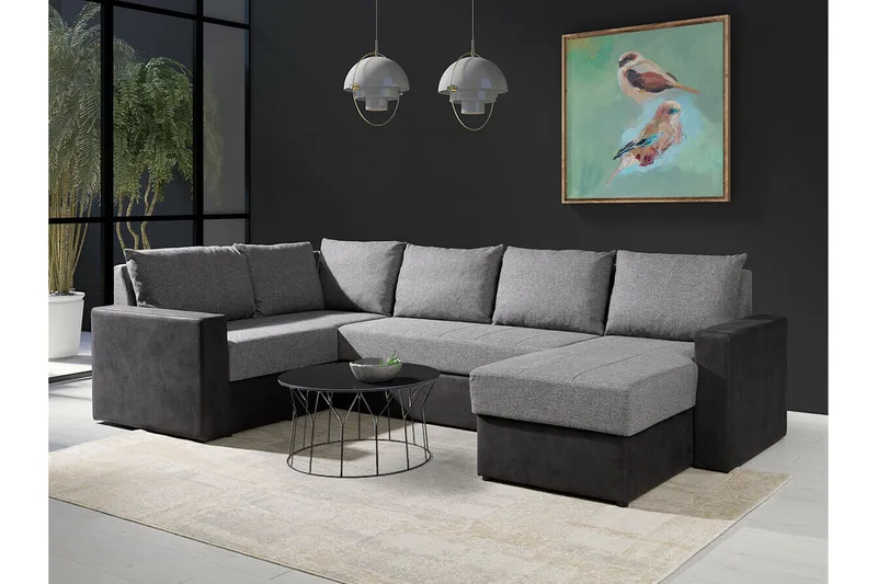 Staffin 4-sits Hörnbäddsoffa Ljusgrå - Möbler - Soffa - Bäddsoffa - Hörnbäddsoffa