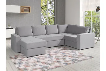 Staffin 4-sits Hörnbäddsoffa Ljusgrå - Möbler - Soffa - Bäddsoffa - Hörnbäddsoffa