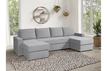 Staffin 4-sits Hörnbäddsoffa Ljusgrå - Möbler - Soffa - Bäddsoffa - Hörnbäddsoffa