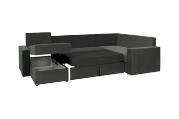 Staffin 4-sits Hörnbäddsoffa NO_BRAND Dark grey - Möbler - Soffa - Bäddsoffa - Hörnbäddsoffa