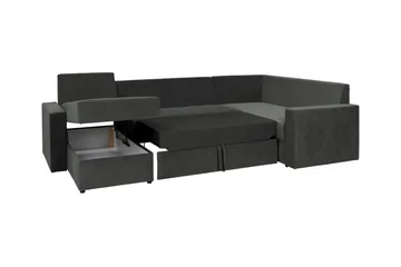 Staffin 4-sits Hörnbäddsoffa NO_BRAND Dark grey - Möbler - Soffa - Bäddsoffa - Hörnbäddsoffa