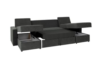 Staffin 4-sits Hörnbäddsoffa NO_BRAND Dark grey - Möbler - Soffa - Bäddsoffa - Hörnbäddsoffa