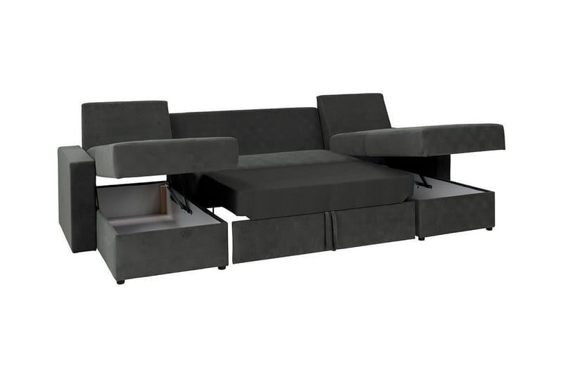 Staffin 4-sits Hörnbäddsoffa NO_BRAND Dark grey - Möbler - Soffa - Bäddsoffa - Hörnbäddsoffa