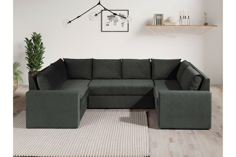 Staffin 4-sits Hörnbäddsoffa NO_BRAND Dark grey - Möbler - Soffa - Bäddsoffa - Hörnbäddsoffa
