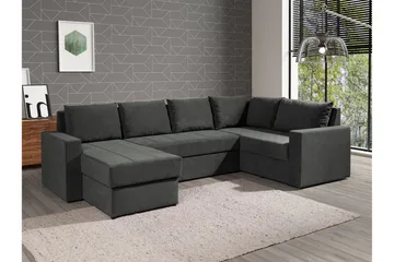 Staffin 4-sits Hörnbäddsoffa NO_BRAND Dark grey - Möbler - Soffa - Bäddsoffa - Hörnbäddsoffa