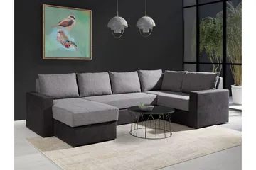 Staffin 4-sits Hörnbäddsoffa NO_BRAND Dark grey/Light grey - Möbler - Soffa - Bäddsoffa - Hörnbäddsoffa