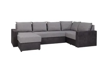 Staffin 4-sits Hörnbäddsoffa NO_BRAND Dark grey/Light grey - Möbler - Soffa - Bäddsoffa - Hörnbäddsoffa