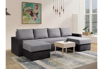 Staffin 4-sits Hörnbäddsoffa NO_BRAND Light grey/Dark grey - Möbler - Soffa - Bäddsoffa - Hörnbäddsoffa