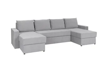 Staffin 4-sits Hörnbäddsoffa NO_BRAND Ljusgrå - Möbler - Soffa - Bäddsoffa - Hörnbäddsoffa