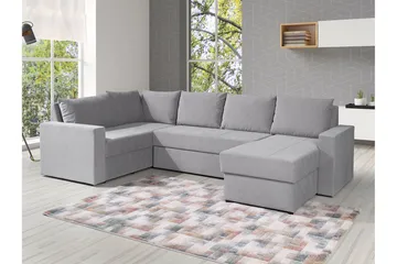Staffin 4-sits Hörnbäddsoffa NO_BRAND Ljusgrå - Möbler - Soffa - Bäddsoffa - Hörnbäddsoffa