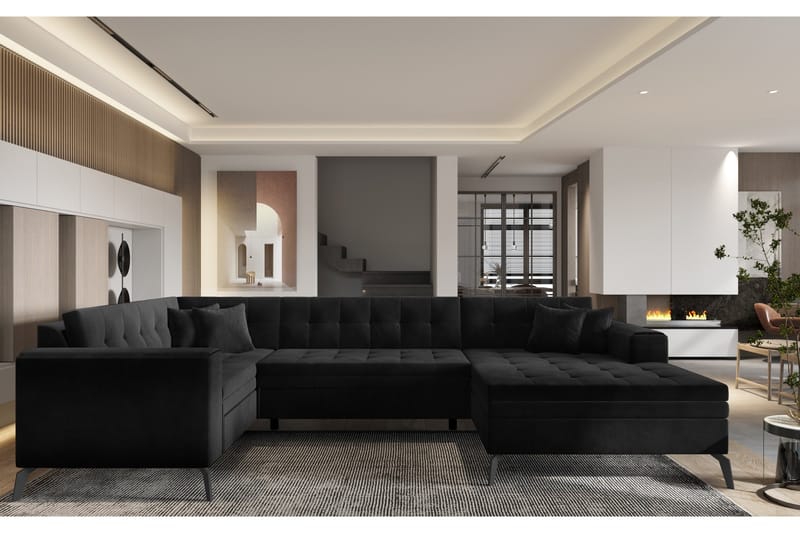 Stonewall Hörnbäddsoffa med Divan Höger, Antracit