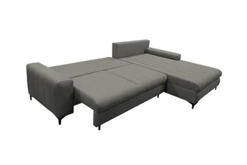 Talby 3-sits Höger Bäddsoffa 135x255 cm med Förvaring i Tyg - Grå - Möbler - Soffa - Bäddsoffa - Bäddsoffa divan