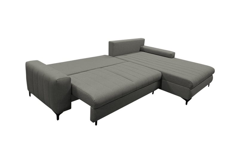 Talby 3-sits Höger Bäddsoffa 135x255 cm med Förvaring i Tyg - Grå - Möbler - Soffa - Bäddsoffa - Bäddsoffa divan