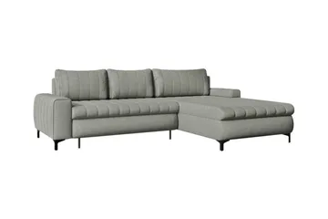 Talby 3-sits Höger Bäddsoffa 135x255 cm med Förvaring i Tyg - Grå - Möbler - Soffa - Bäddsoffa - Bäddsoffa divan
