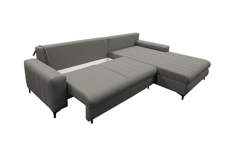 Talby 3-sits Höger Bäddsoffa 135x255 cm med Förvaring i Tyg - Grå - Möbler - Soffa - Bäddsoffa - Bäddsoffa divan