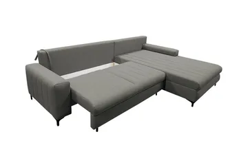 Talby 3-sits Höger Bäddsoffa 135x255 cm med Förvaring i Tyg - Gråbeige - Möbler - Soffa - Bäddsoffa - Bäddsoffa divan