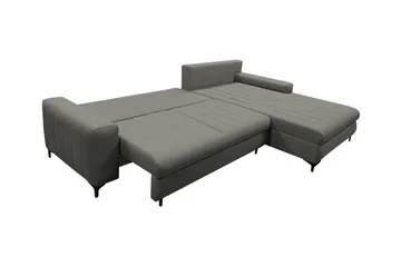 Talby 3-sits Höger Bäddsoffa 135x255 cm med Förvaring i Tyg - Gråbeige - Möbler - Soffa - Bäddsoffa - Bäddsoffa divan