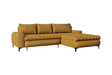Talby 3-sits Höger Bäddsoffa 135x255 cm med Förvaring i Tyg - Gul - Möbler - Soffa - Bäddsoffa - Bäddsoffa divan