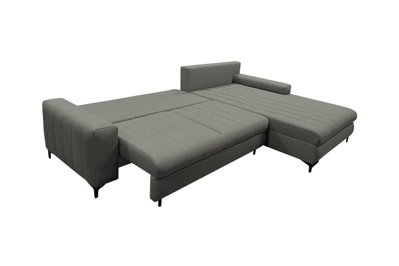 Talby 3-sits Höger Bäddsoffa med Förvaring och Vertikala Sömmar i Tyg - Beige - Möbler - Soffa - Bäddsoffa - Bäddsoffa divan
