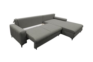 Talby 3-sits Höger L-formad Hörnbäddsoffa 135x255 cm med Förvaring i Tyg - Grå - Möbler - Soffa - Bäddsoffa - Bäddsoffa divan