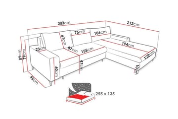 Talby 3-sits Hörnbäddsoffa - Möbler - Soffa - Bäddsoffa - Hörnbäddsoffa