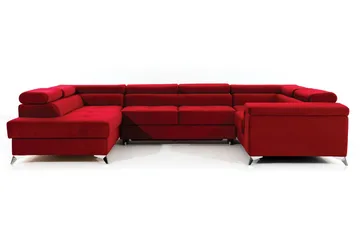 Theriago Hörnbäddsoffa med Divan Vänster - Röd - Möbler - Soffa - Bäddsoffa - Hörnbäddsoffa