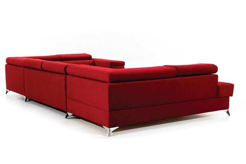 Theriago Hörnbäddsoffa med Divan Vänster - Röd - Möbler - Soffa - Bäddsoffa - Hörnbäddsoffa