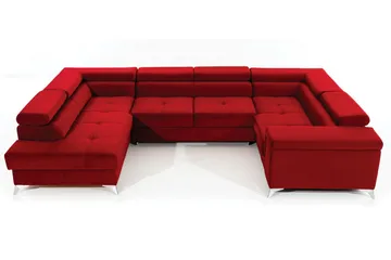 Theriago Hörnbäddsoffa med Divan Vänster - Röd - Möbler - Soffa - Bäddsoffa - Hörnbäddsoffa