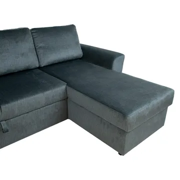 Hörnbäddsoffa Tjörnö - Grön sammet - Möbler - Soffa - Bäddsoffa - Hörnbäddsoffa