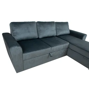 Hörnbäddsoffa Tjörnö - Grön sammet - Möbler - Soffa - Bäddsoffa - Hörnbäddsoffa