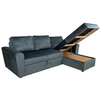 Hörnbäddsoffa Tjörnö - Grön sammet - Möbler - Soffa - Bäddsoffa - Hörnbäddsoffa