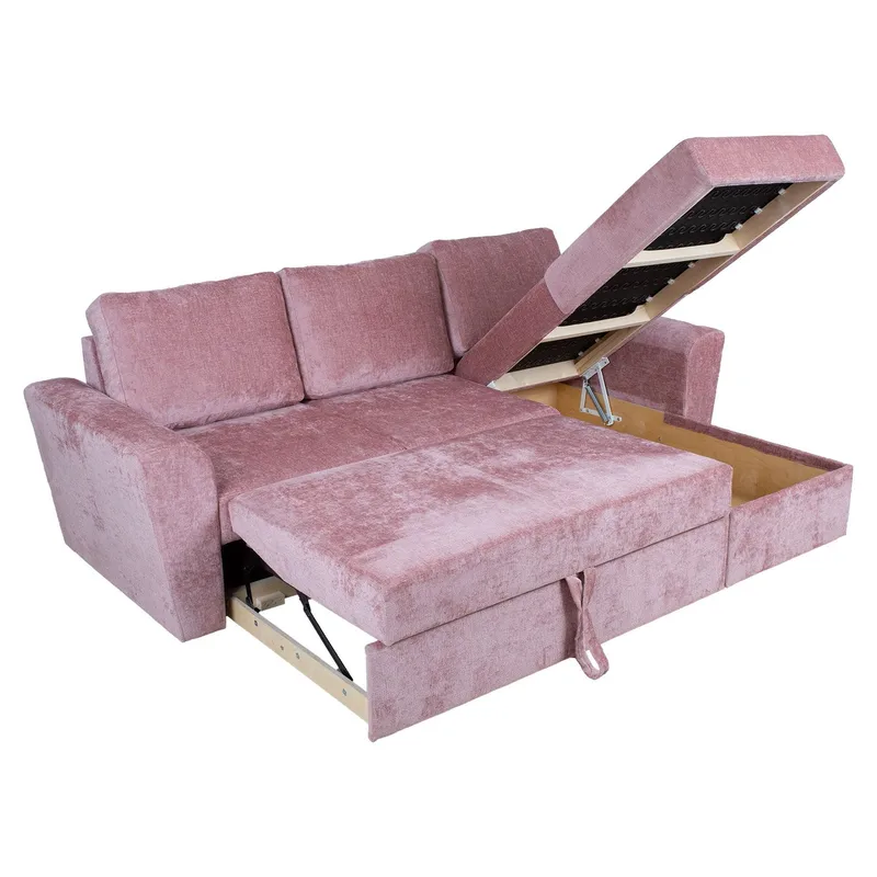 Hörnbäddsoffa Tjörnö - Rosa - Möbler - Soffa - Bäddsoffa - Bäddsoffa längsbäddad