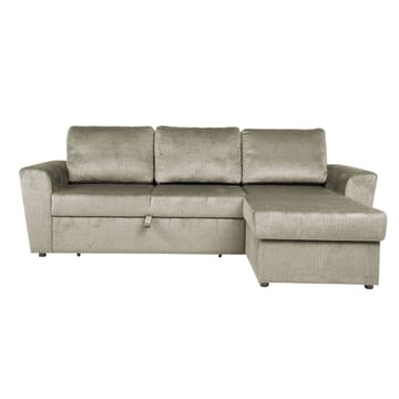Hörnbäddsoffa Tjörnö sammet - beige sammet - Möbler - Soffa - Bäddsoffa - Bäddsoffa längsbäddad