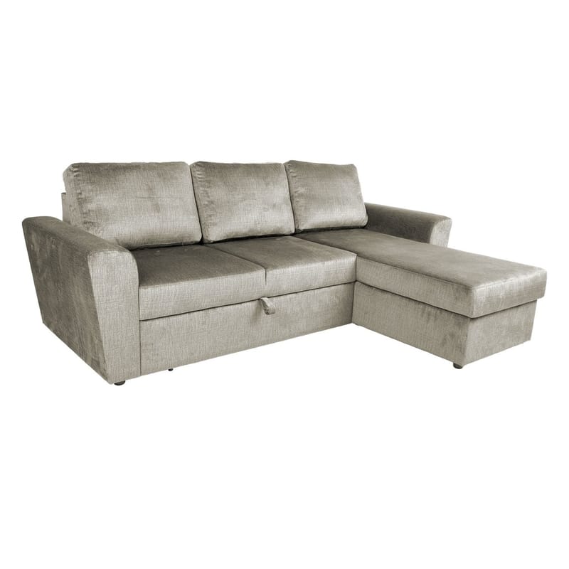 Hörnbäddsoffa Tjörnö sammet, beige sammet