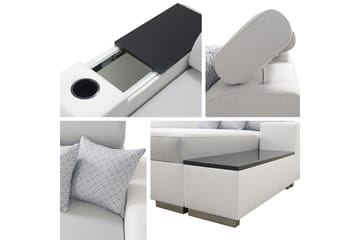 U-Bäddsoffa Zane Divan Vänster - Ljusgrå/Vit - Möbler - Soffa - Bäddsoffa - Bäddsoffa divan