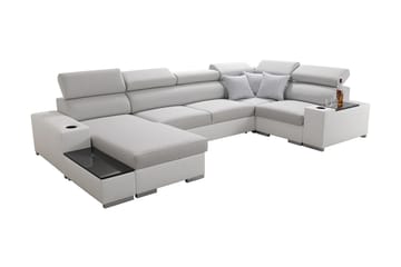 U-Bäddsoffa Zane Divan Vänster - Ljusgrå/Vit - Möbler - Soffa - Bäddsoffa - Bäddsoffa divan
