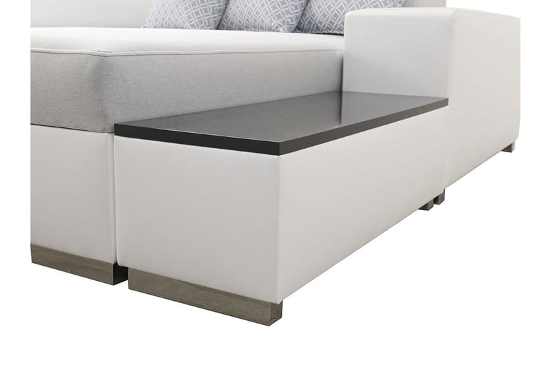 U-Bäddsoffa Zane Divan Vänster - Ljusgrå/Vit - Möbler - Soffa - Bäddsoffa - Bäddsoffa divan