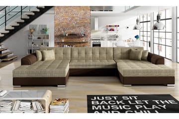 Ventolia Hörnbäddsoffa - Beige/Brun - Möbler - Soffa - Bäddsoffa - Bäddsoffa längsbäddad