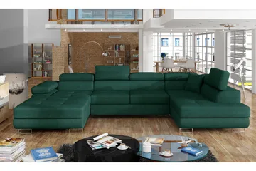 Vueltas Hörnbäddsoffa - Grön - Möbler - Soffa - Sammetssoffa