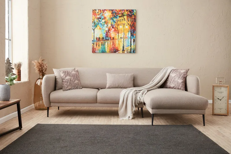 Wenus Divanbäddsoffa 3-sits - Beige - Möbler - Soffa - Divansoffa & schäslongsoffa - 3 sits soffa med divan