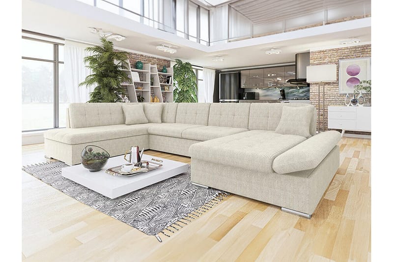 Zumar 4-sits Hörnbäddsoffa NO_BRAND beige - Möbler - Soffa - Bäddsoffa - Bäddsoffa divan