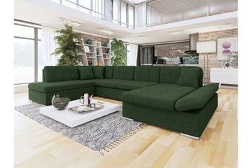 Zumar 4-sits Hörnbäddsoffa NO_BRAND Dark green - Möbler - Soffa - Bäddsoffa - Bäddsoffa divan